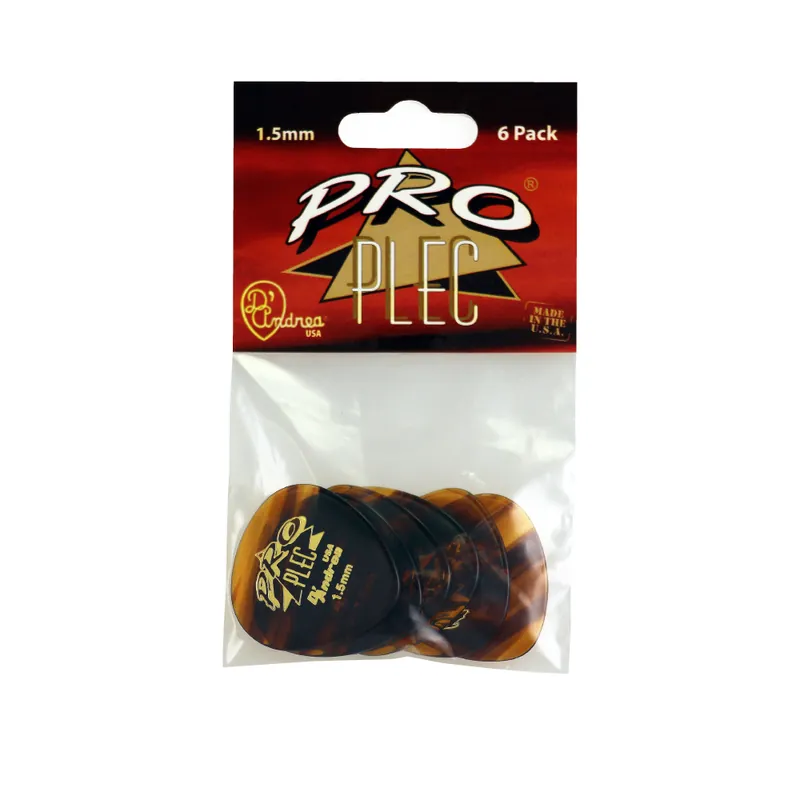 D'Andrea Pro Plec Picks - 385 Shape (PRO-6385), 6 pcs Pick Pack, 1.50 mm, Shell Saisonangebot