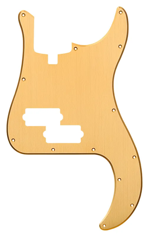Bestseller Sadowsky Parts - 21-Fret Hybrid P/J Bass Pickguard - 4-String - Brushed Gold Aluminum
