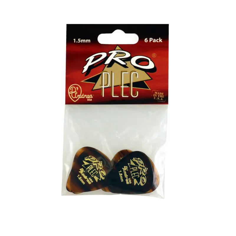D'Andrea Pro Plec Picks - 351 Shape (PRO-6351), 6 pcs Pick Pack, 1.50 mm, Shell Gratis Versand