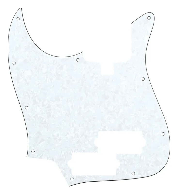 Sadowsky Parts - 21-Fret P/J Bass Pickguard - 4-String - White Pearl - Lefthand Billig