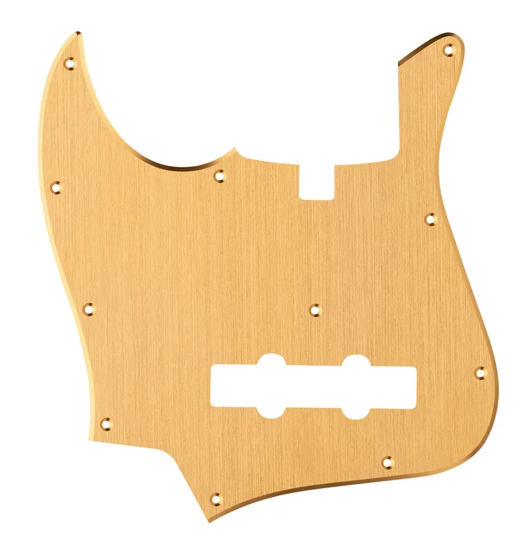 Rabatt Sadowsky Parts - 20 & 21-Fret J/J Bass Pickguard - 5-String - Brushed Gold Aluminum - Lefthand