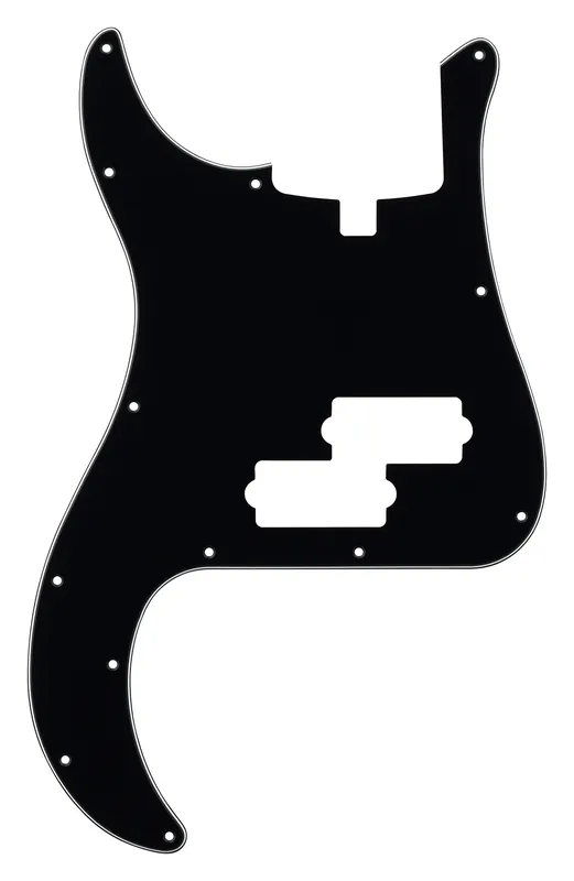 Solange Der Vorrat Reicht Sadowsky Parts - 21-Fret Hybrid P/J Bass Pickguard - 5-String - Black - Lefthand