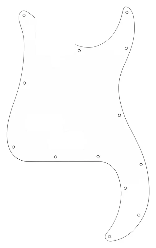 Bestseller Sadowsky Parts - 21-Fret Hybrid P/J Bass Pickguard - 4-String - White