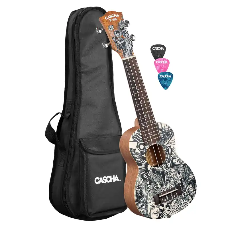 CASCHA HH 2601 Sopran Ukulele Art Series Sketch SET Top-Angebot