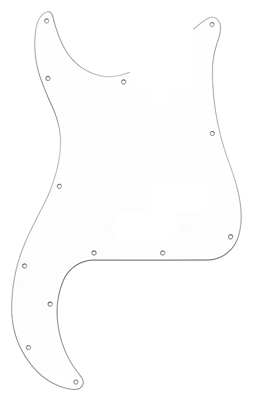 Markenprodukt Sadowsky Parts - 21-Fret Hybrid P/J Bass Pickguard - 4-String - White - Lefthand